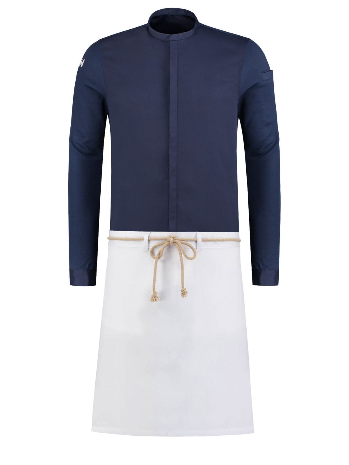 Apron Spanish Short White by Le Nouveau Chef - ChefsCotton