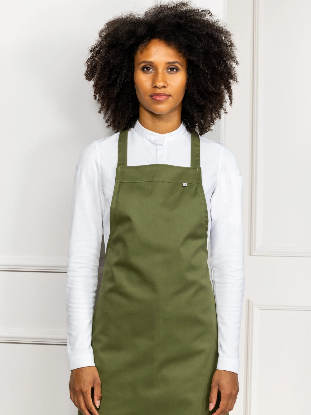 Bib Apron Denver Olive Green by Le Nouveau Chef - ChefsCotton