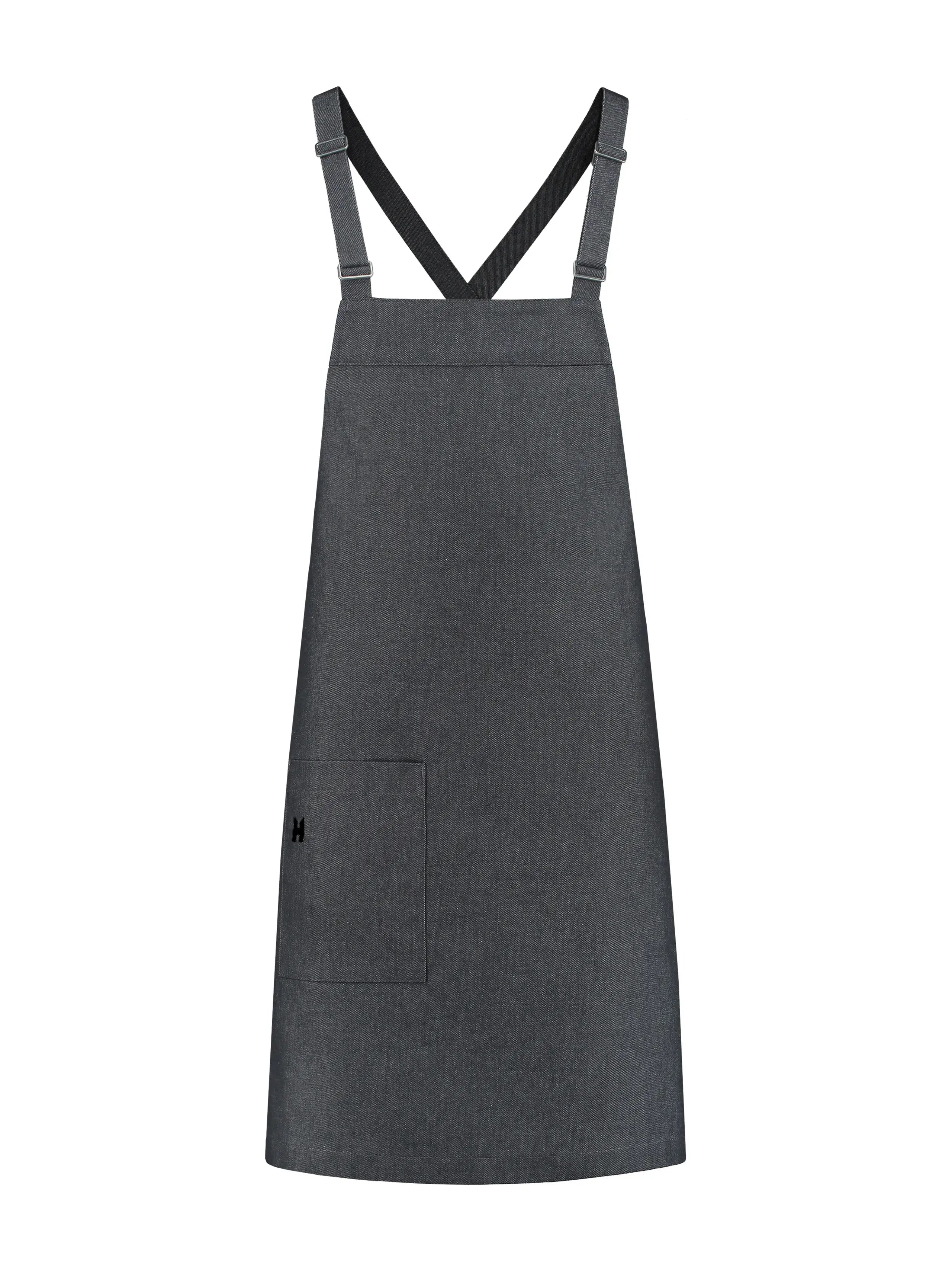 Bib Apron Eden Black Denim by Le Nouveau Chef - ChefsCotton