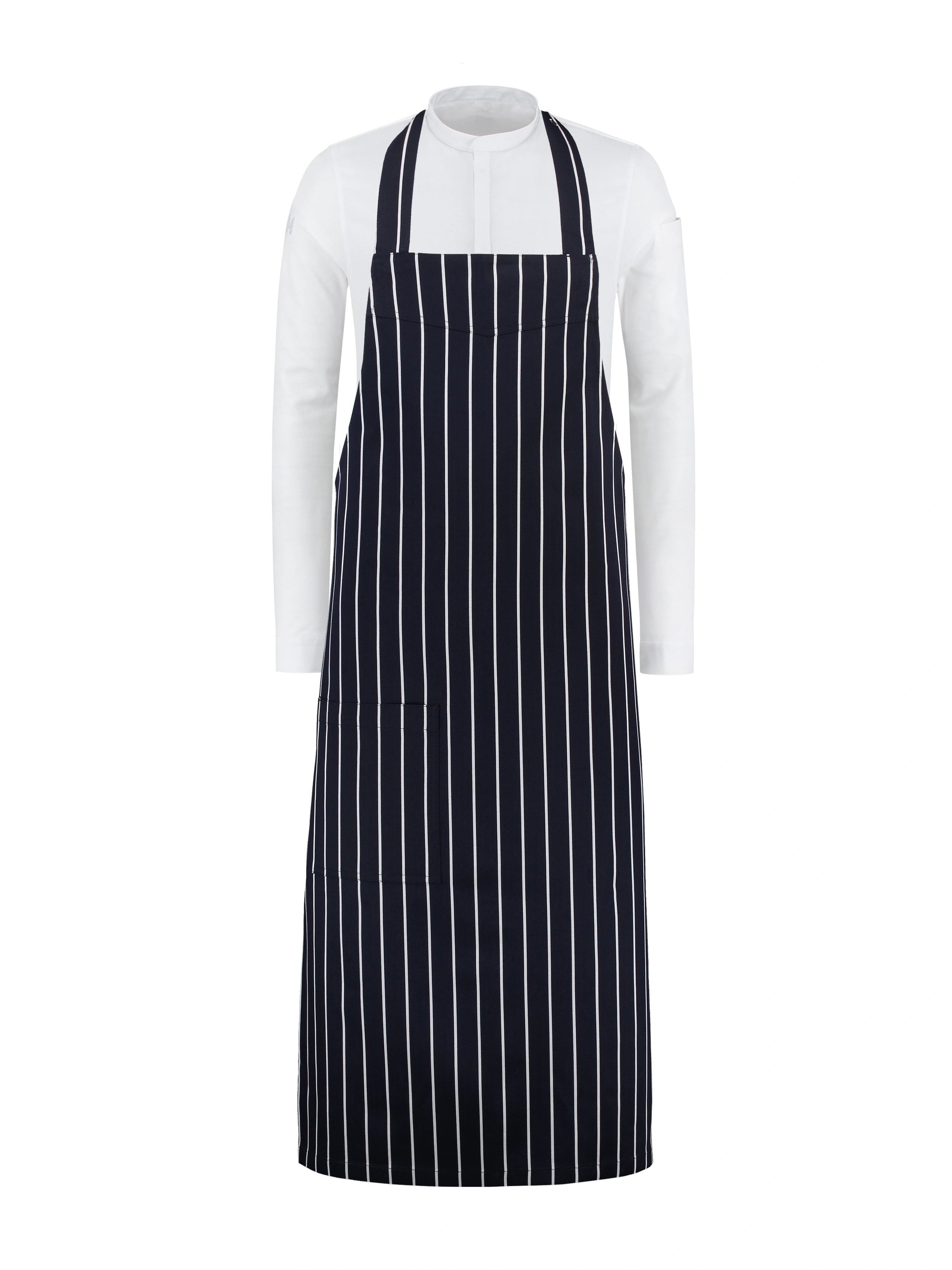 Bib Apron Peter Butcherstripe by Le Nouveau Chef - ChefsCotton