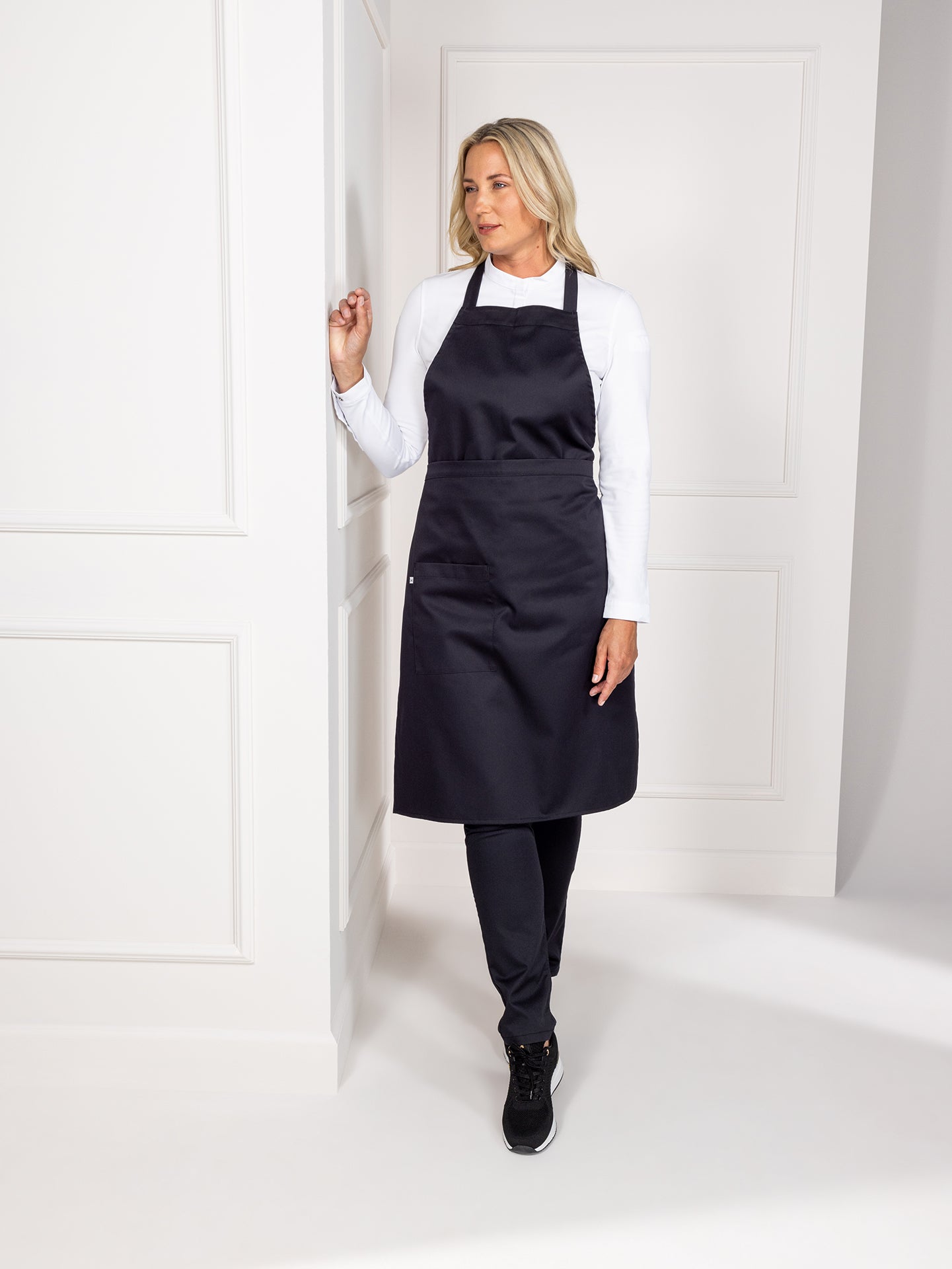 Bib Apron Phoenix Black by Le Nouveau Chef - ChefsCotton