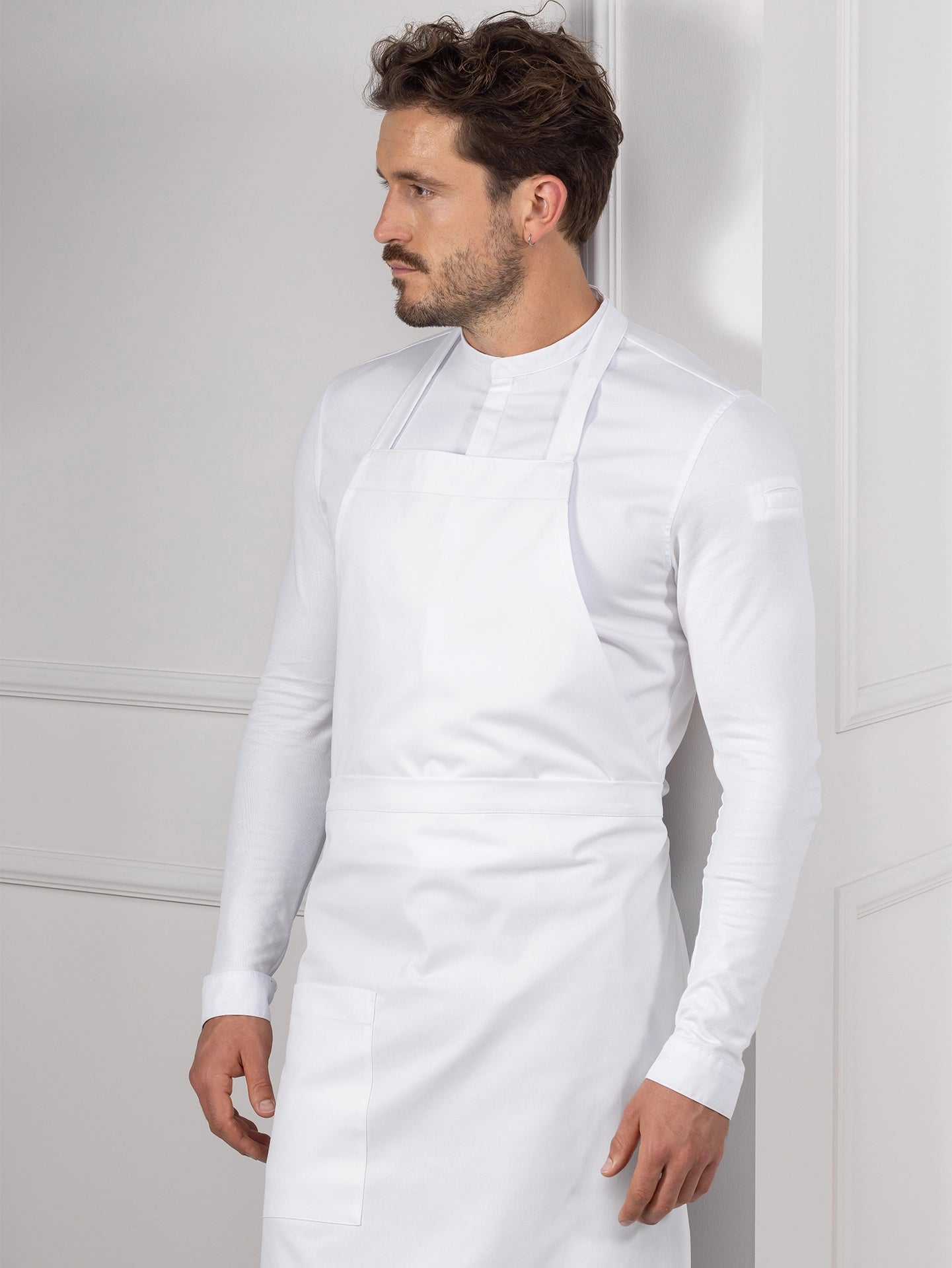 Bib Apron Phoenix White by Le Nouveau Chef - ChefsCotton