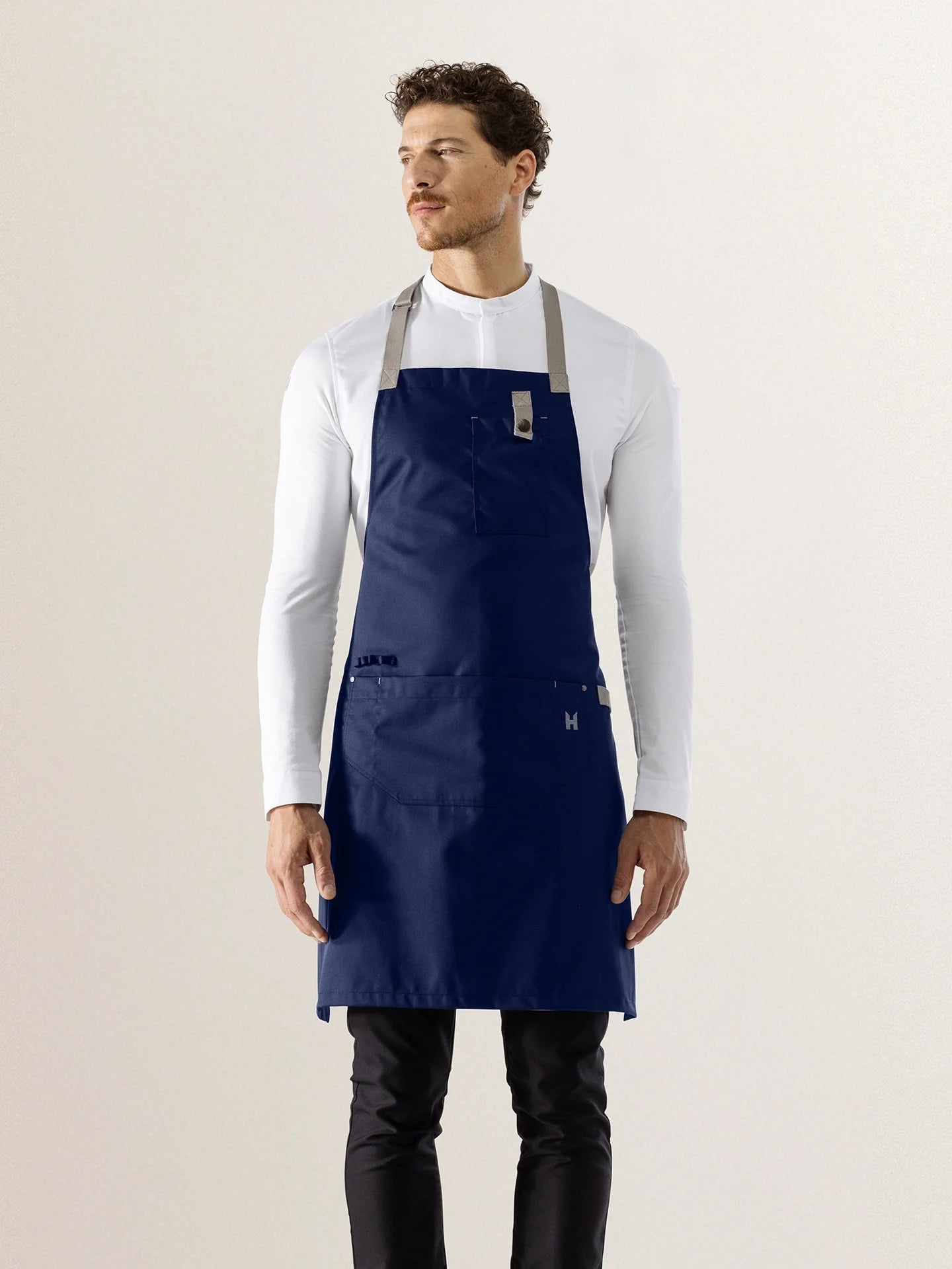 Bib Apron Seattle Navy by Le Nouveau Chef - ChefsCotton