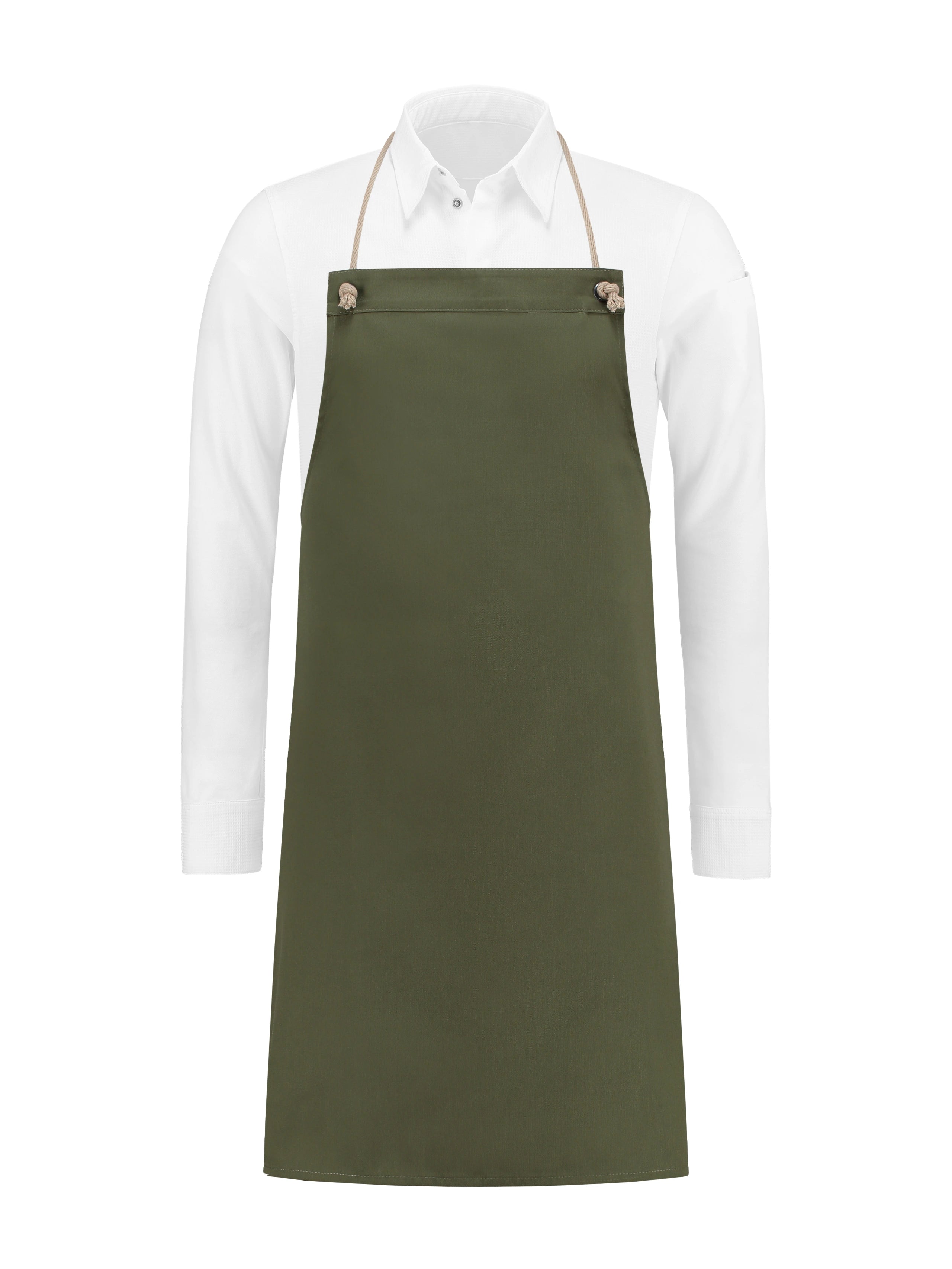 Bib Apron Spanish One Olive Green by Le Nouveau Chef - ChefsCotton