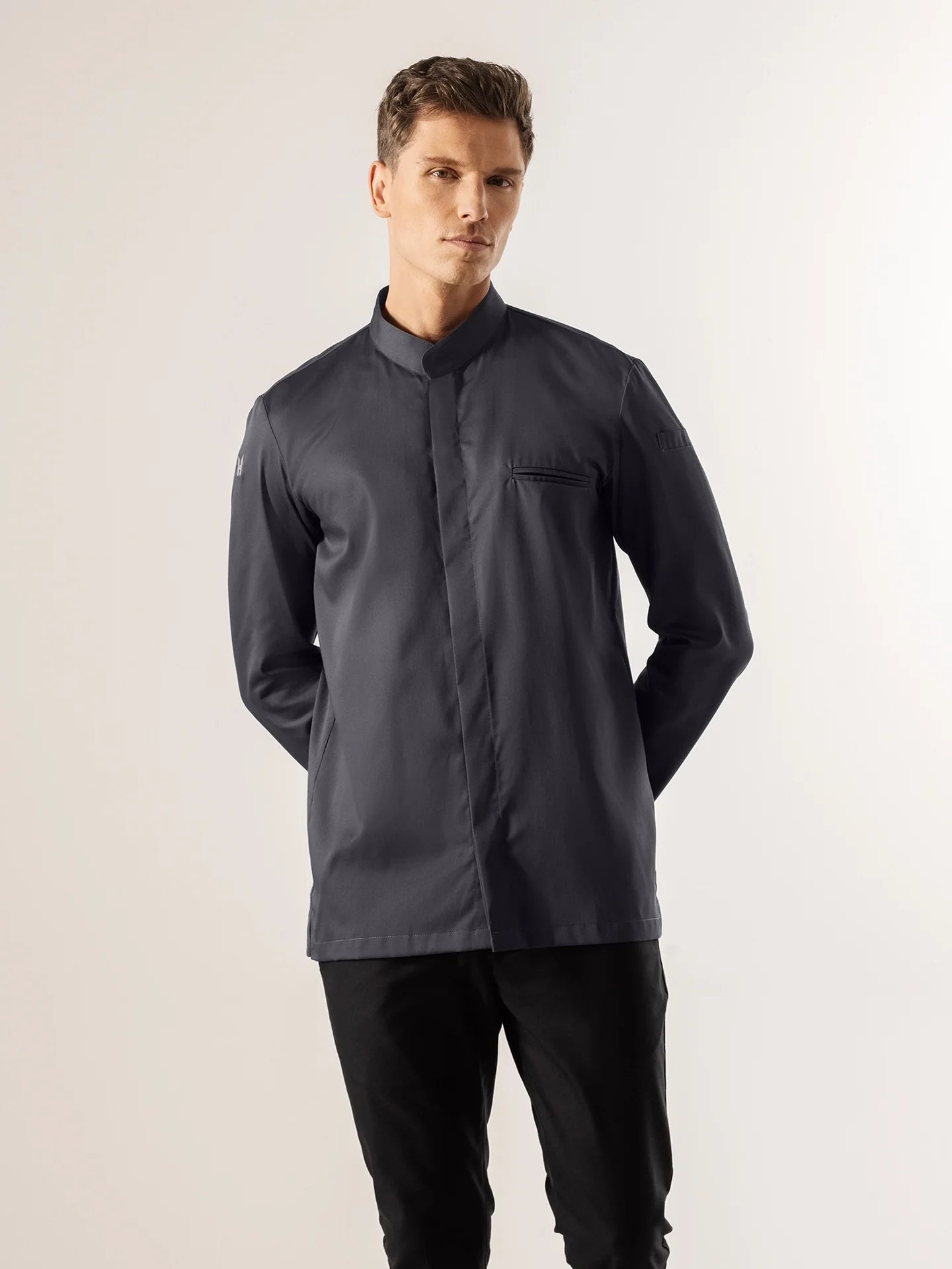 Chef Jacket Alain Dark Grey by Le Nouveau Chef - ChefsCotton