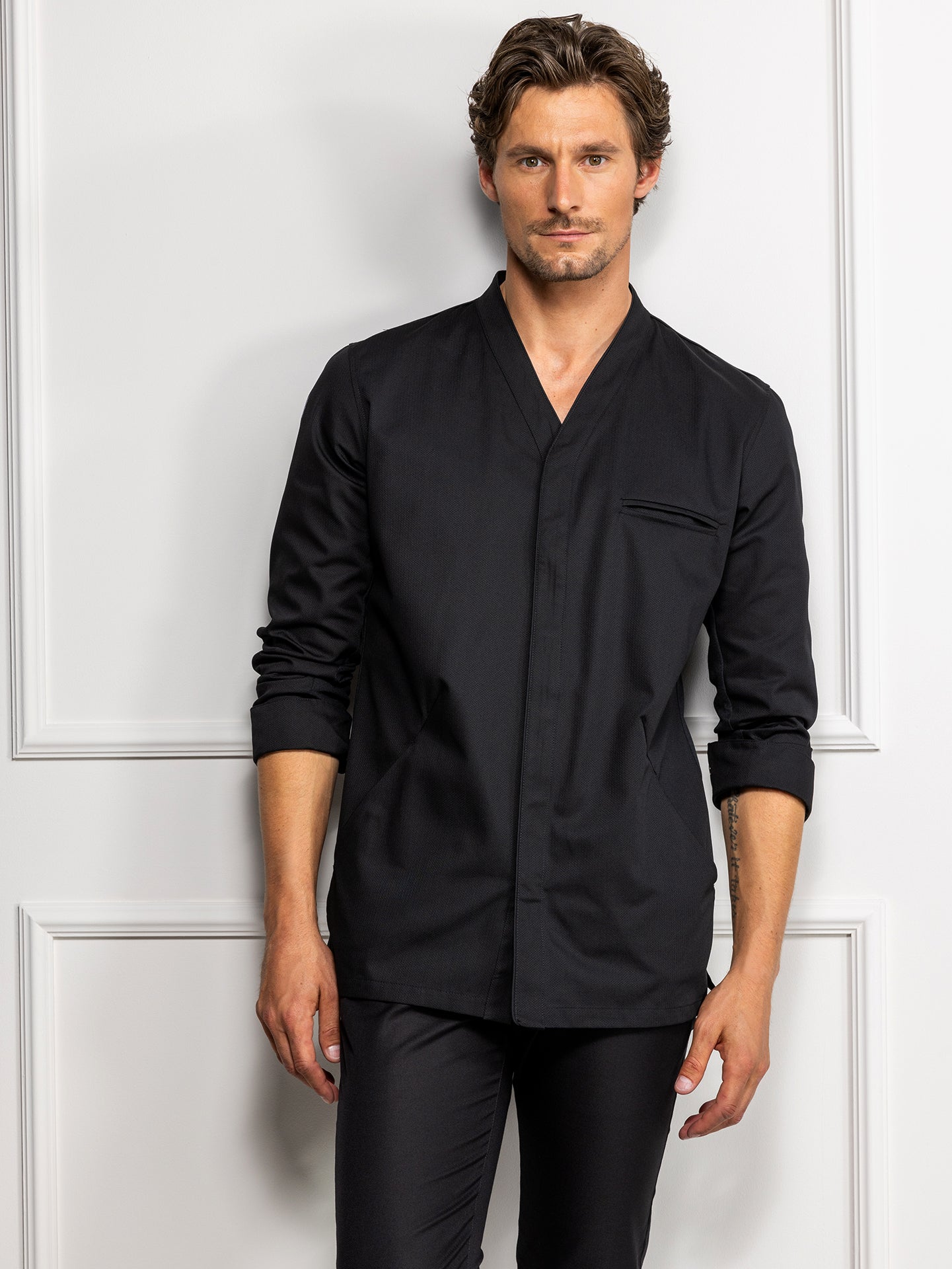 Chef Jacket Andreas Black by Le Nouveau Chef - ChefsCotton