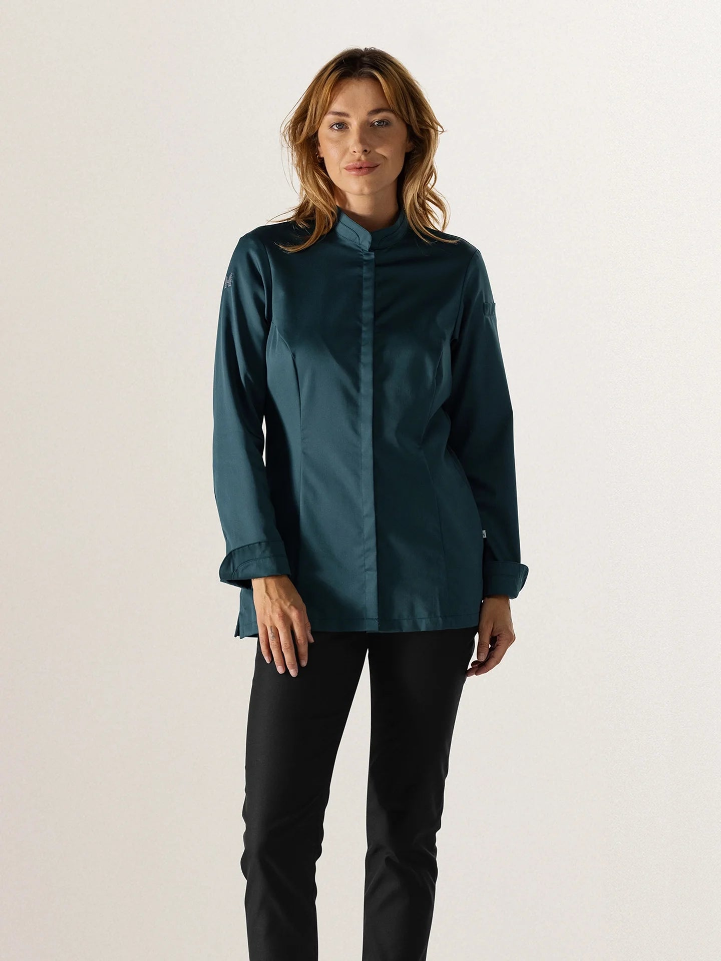 Chef Jacket Elise Petrol by Le Nouveau Chef - ChefsCotton
