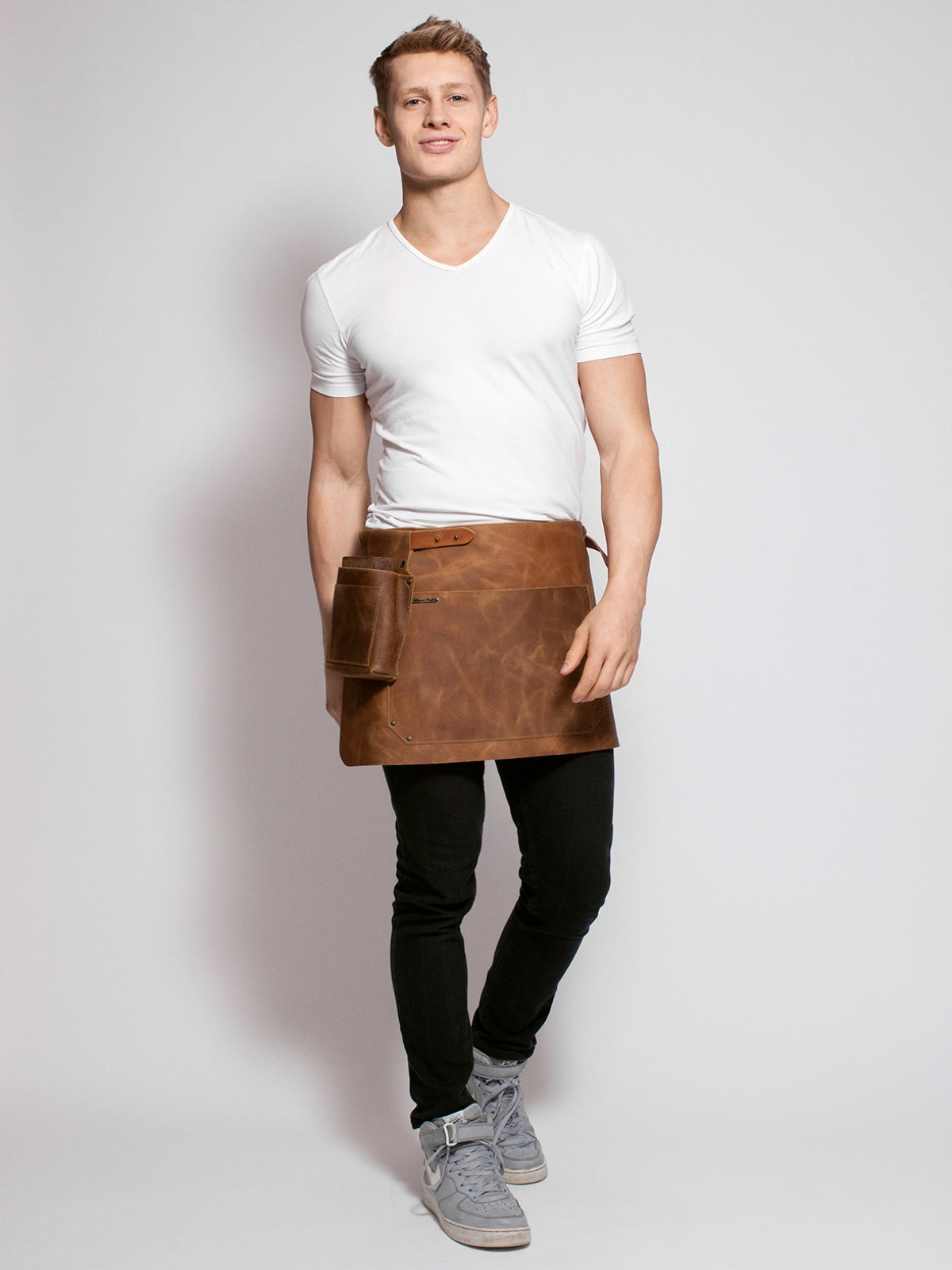 Leather Waist Apron Rustic Whiskey by Handcrafted Leather Aprons - ChefsCotton