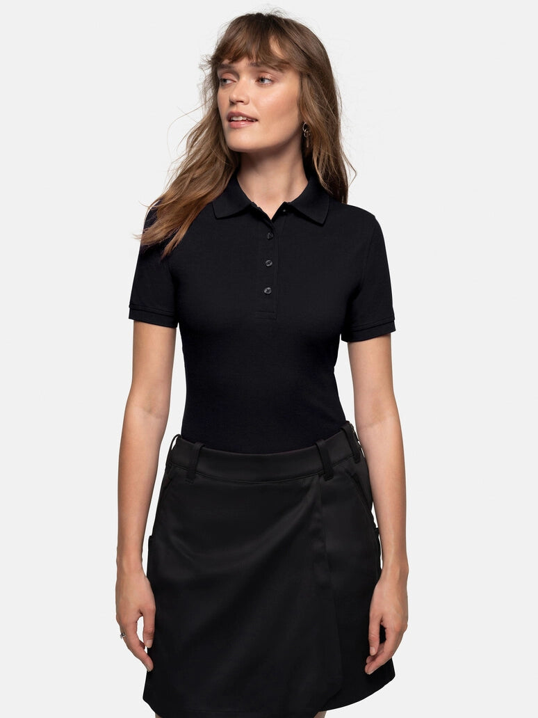 Performance Women Polo Mikralinar® Black by Hakro - ChefsCotton