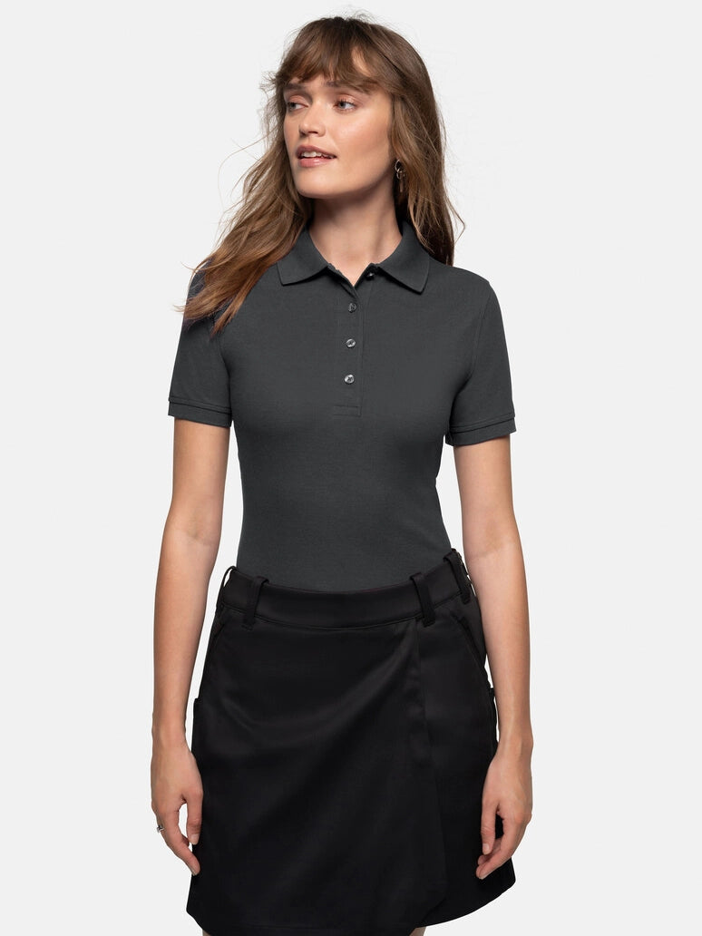 Performance Women Polo Mikralinar® Carbon Grey by Hakro - ChefsCotton