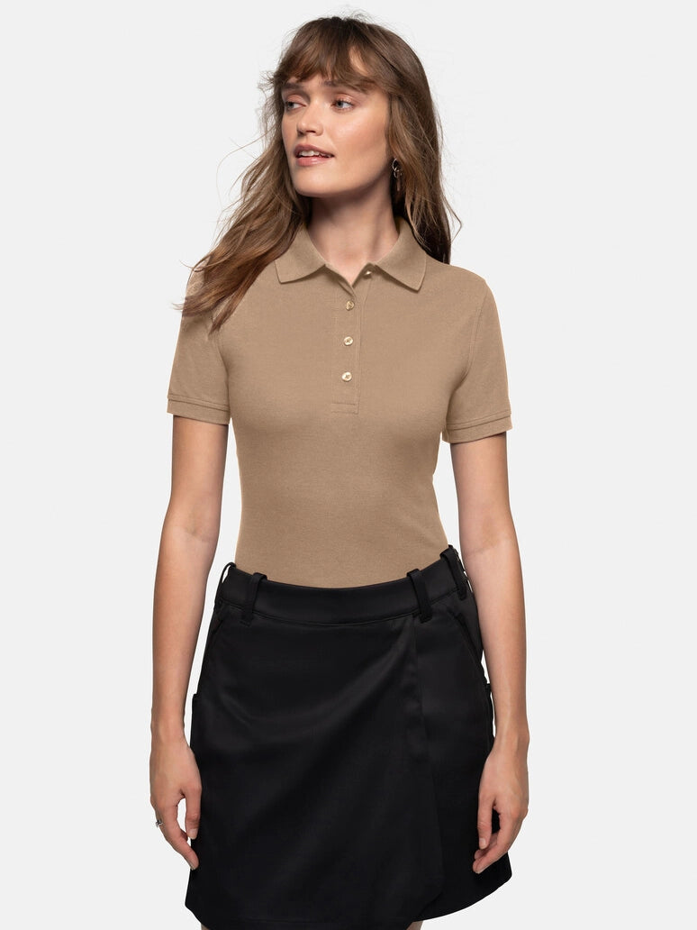 Performance Women Polo Mikralinar® Khaki by Hakro - ChefsCotton