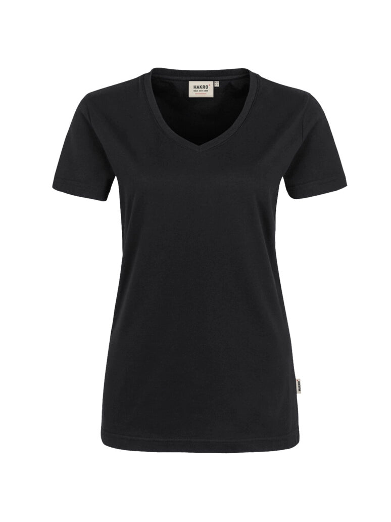 Performance Women V-Shirt Mikralinar® Black by Hakro - ChefsCotton