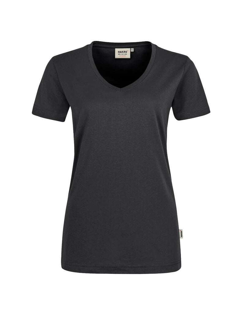 Performance Women V-Shirt Mikralinar® Carbon Grey by Hakro - ChefsCotton