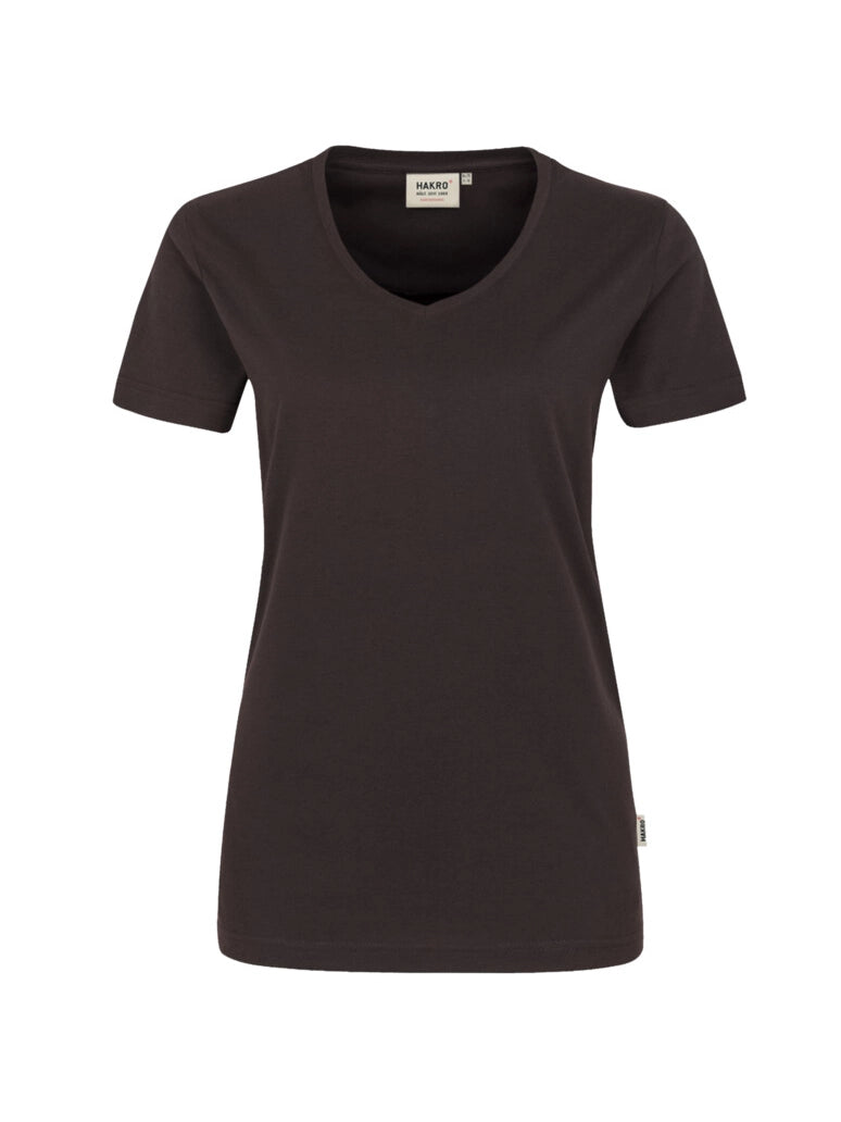 Performance Women V-Shirt Mikralinar® Chocolate by Hakro - ChefsCotton