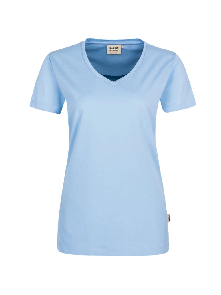Performance Women V-Shirt Mikralinar® Ice Blue by Hakro - ChefsCotton