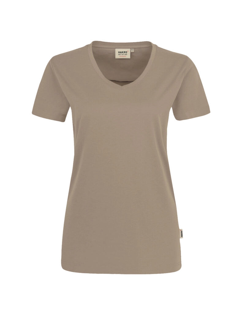 Performance Women V-Shirt Mikralinar® Khaki by Hakro - ChefsCotton