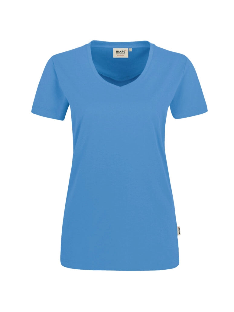 Performance Women V-Shirt Mikralinar® Malibu Blue by Hakro - ChefsCotton