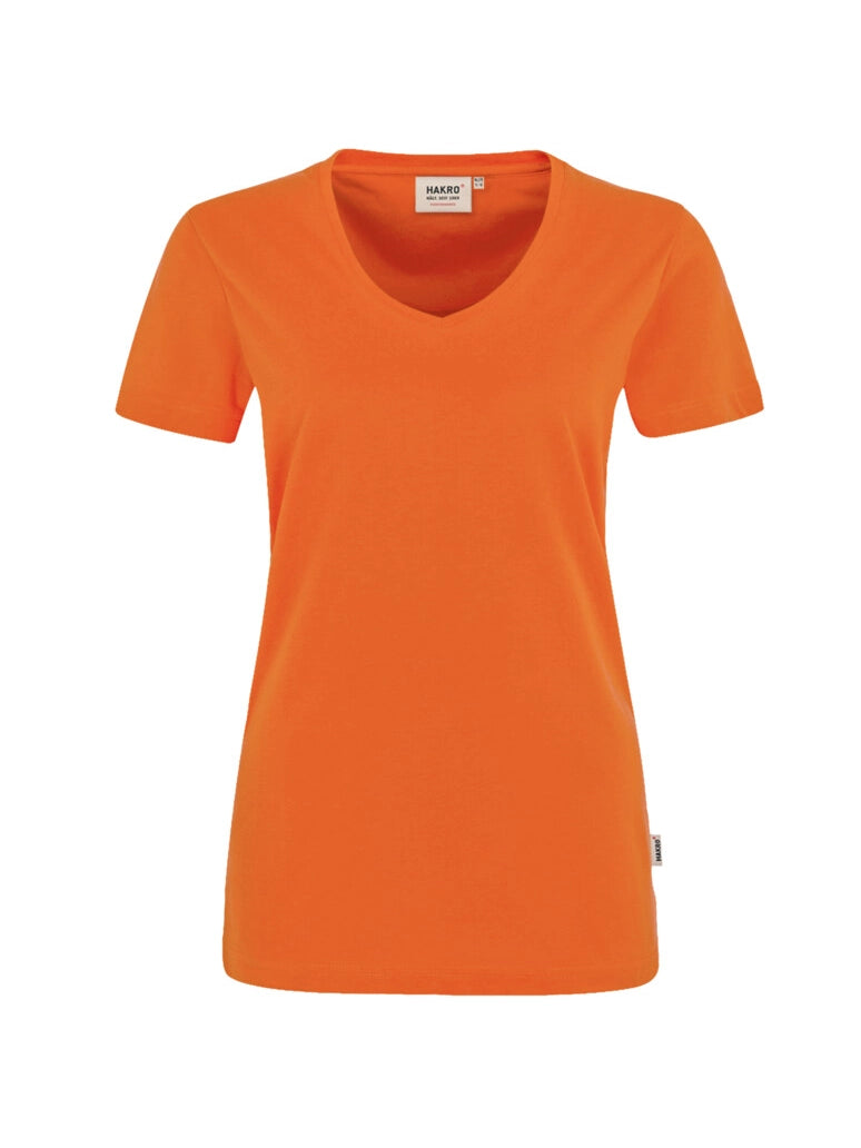 Performance Women V-Shirt Mikralinar® Orange by Hakro - ChefsCotton