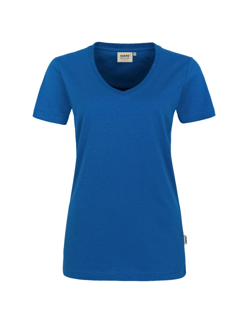 Performance Women V-Shirt Mikralinar® Royal blue by Hakro - ChefsCotton