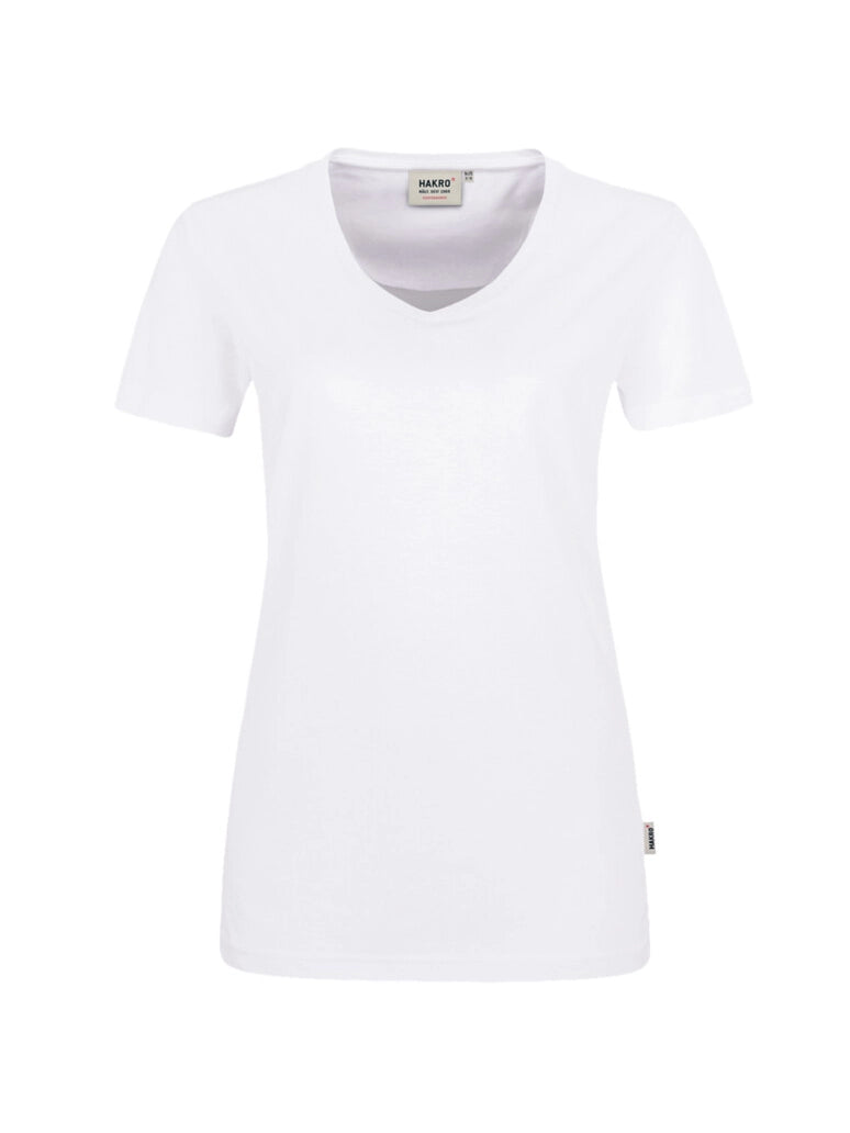 Performance Women V-Shirt Mikralinar® White by Hakro - ChefsCotton