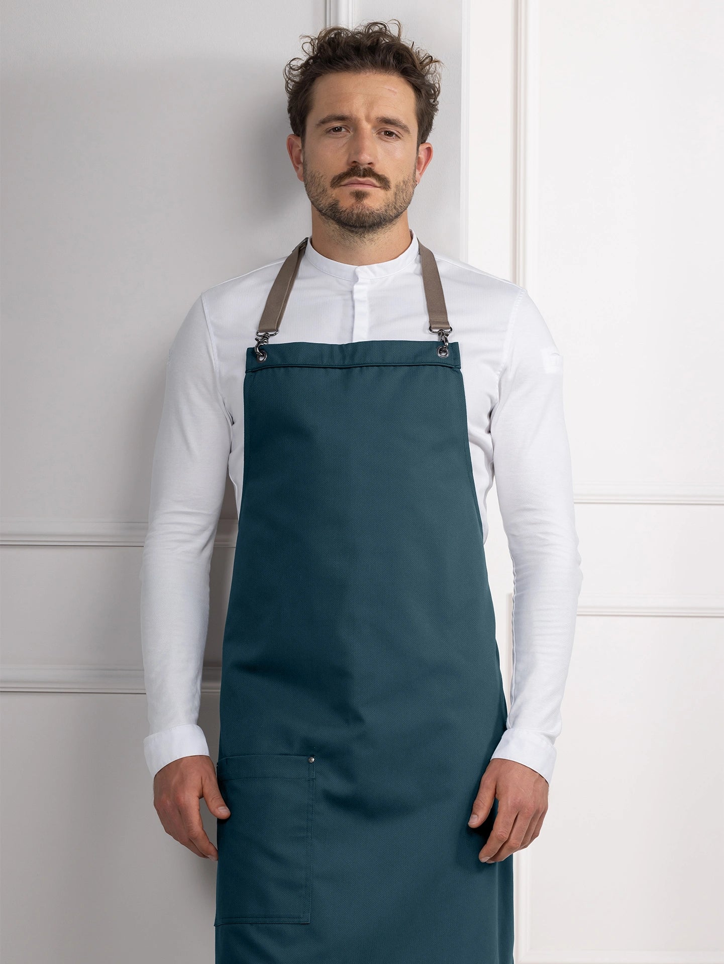 Bib Apron Davos Petrol by Le Nouveau Chef -  ChefsCotton