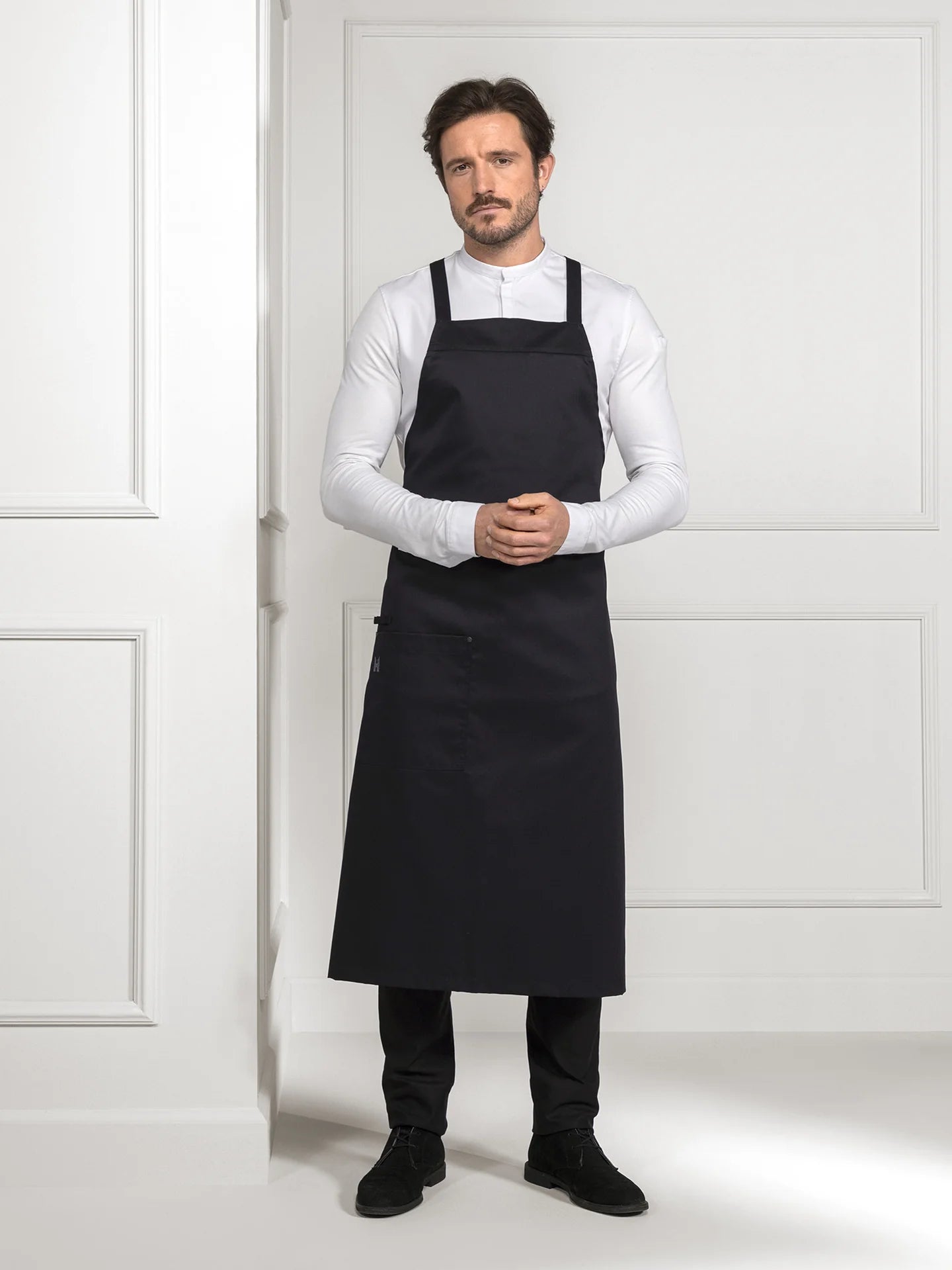 Bib Apron Erik Black by Le Nouveau Chef -  ChefsCotton