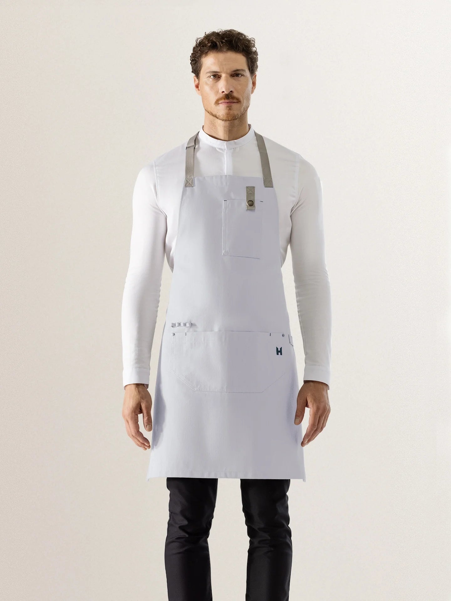 Bib Apron Seattle Heavy Grey Denim by Le Nouveau Chef -  ChefsCotton