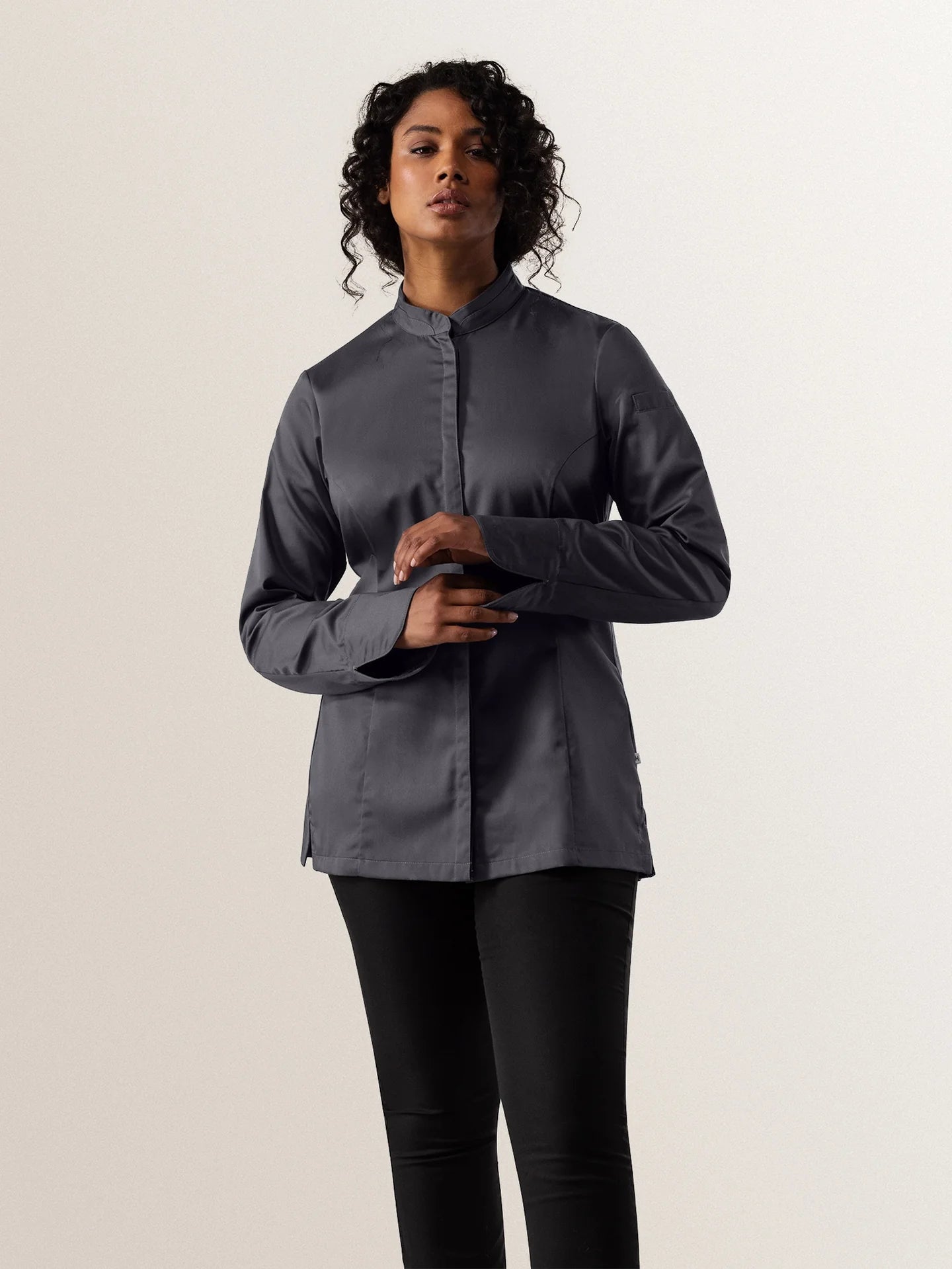 Chef Jacket Elise Dark Grey by Le Nouveau Chef -  ChefsCotton
