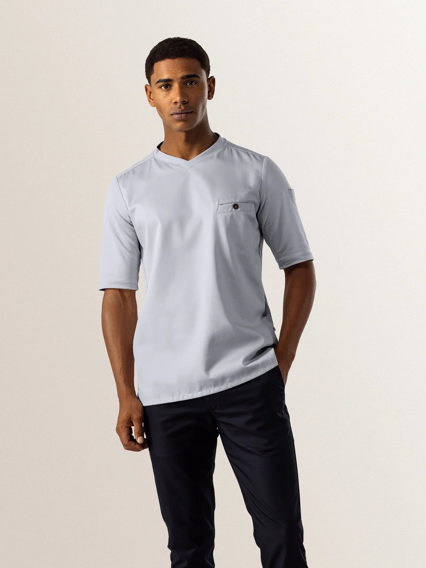 Chef T-Shirt Ferre Pearl Grey by Le Nouveau Chef -  ChefsCotton