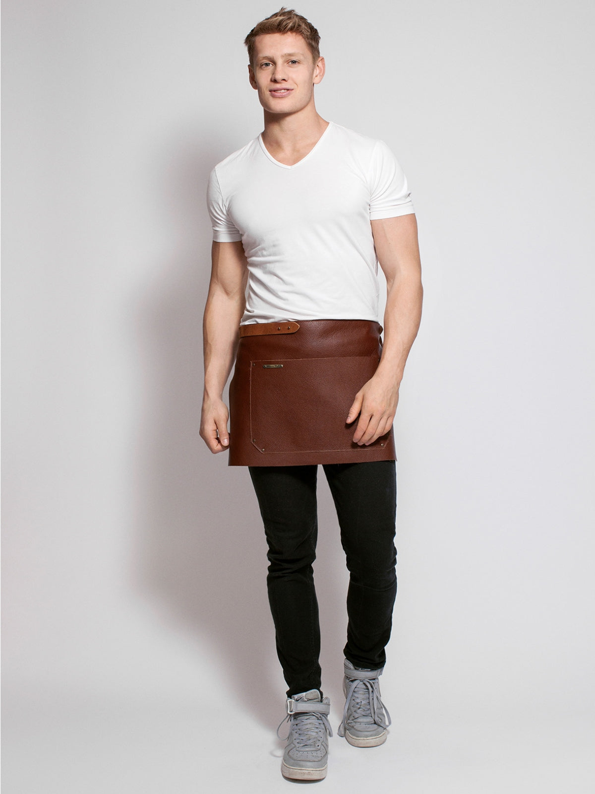 Leather Waist Apron Deluxe Brown by Handcrafted Leather Aprons -  ChefsCotton