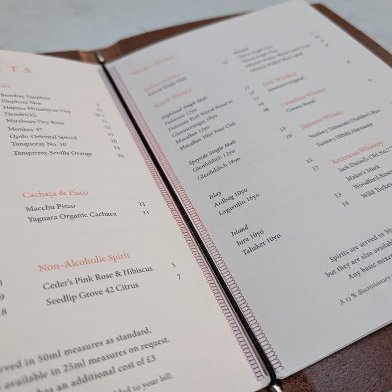 Paper Fitting: Elastic Strap Menu Cover