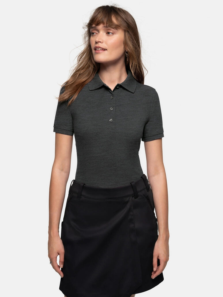 Performance Women Polo Mikralinar® Mottled Anthracite by Hakro -  ChefsCotton